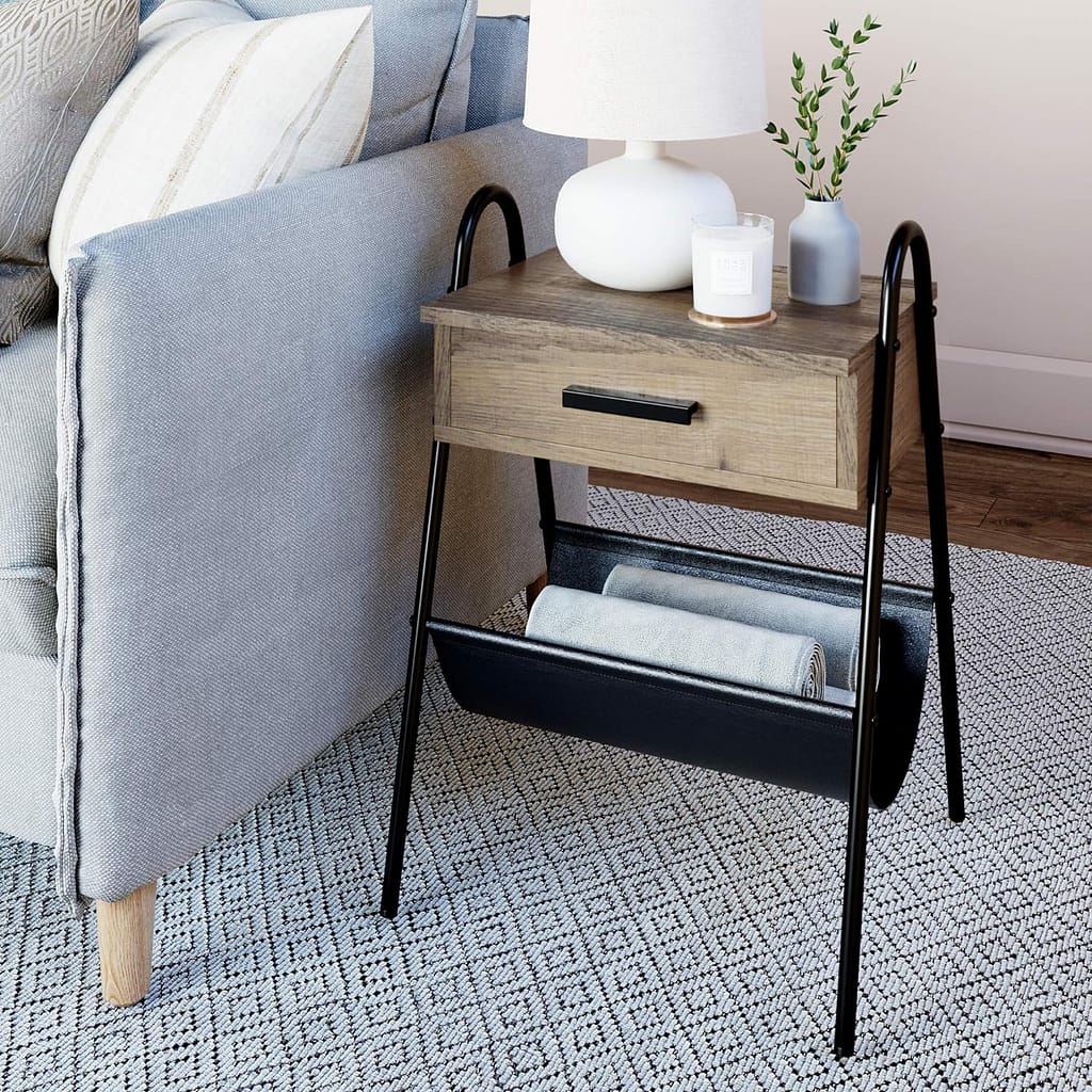 Nightstand With Grey Color