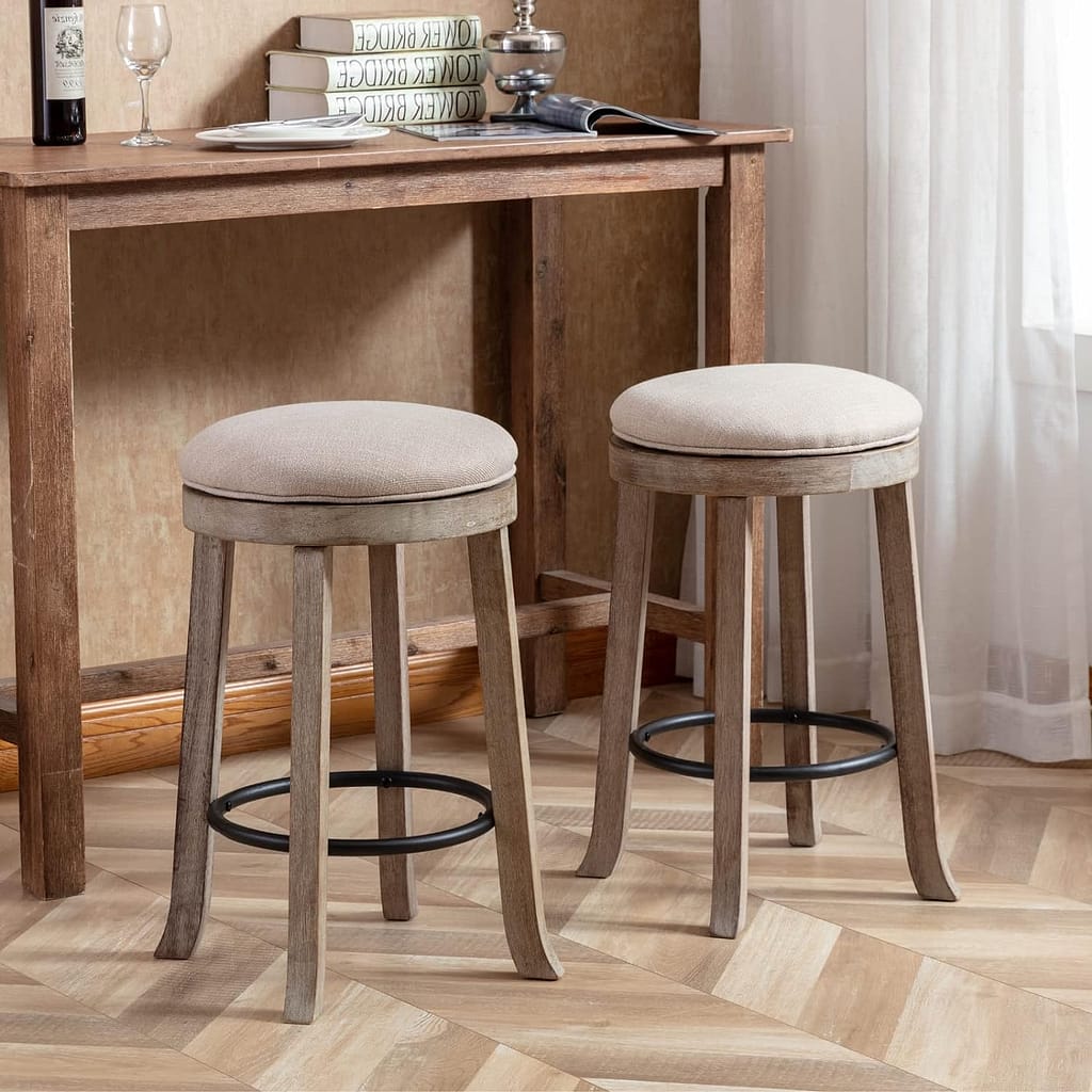 Backless Wood Counter Stools