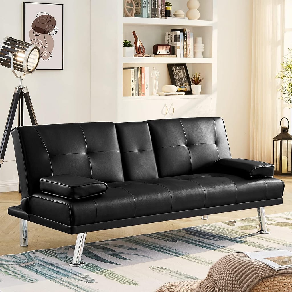 Faux Leather Sleeper-Sofa