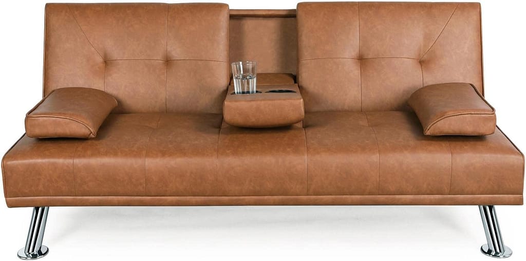 Brown Leather Sleeper Sofa