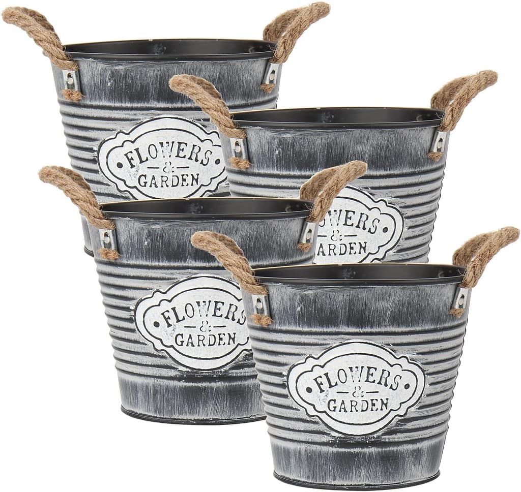 Galvanized Flower Bucket