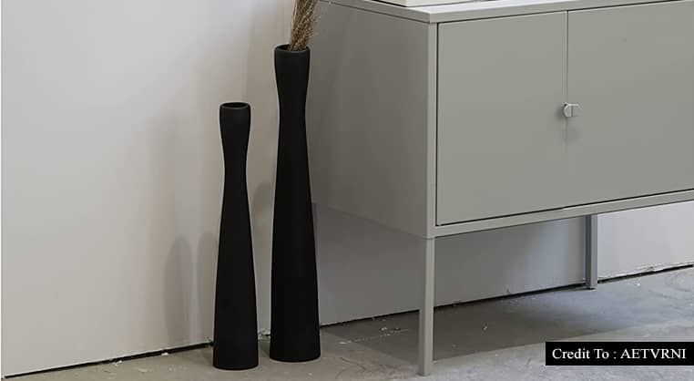 black floor vase
