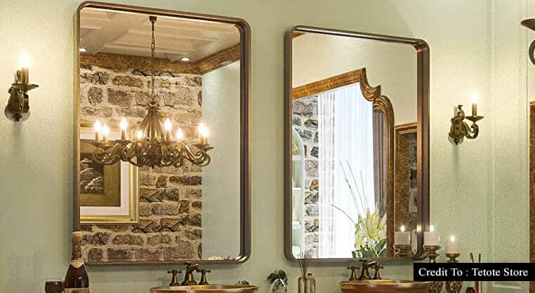 bronze framed mirror