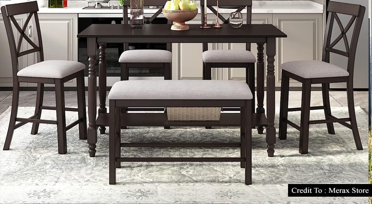 counter height dining bench
