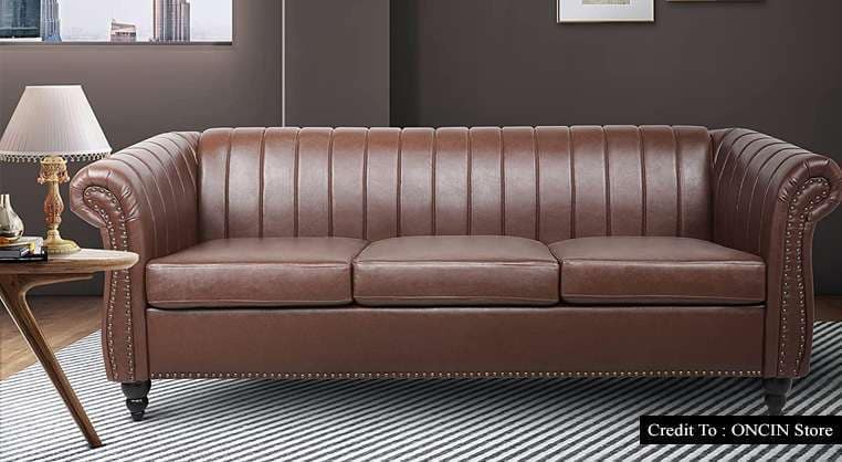 Dark Brown Leather Couch