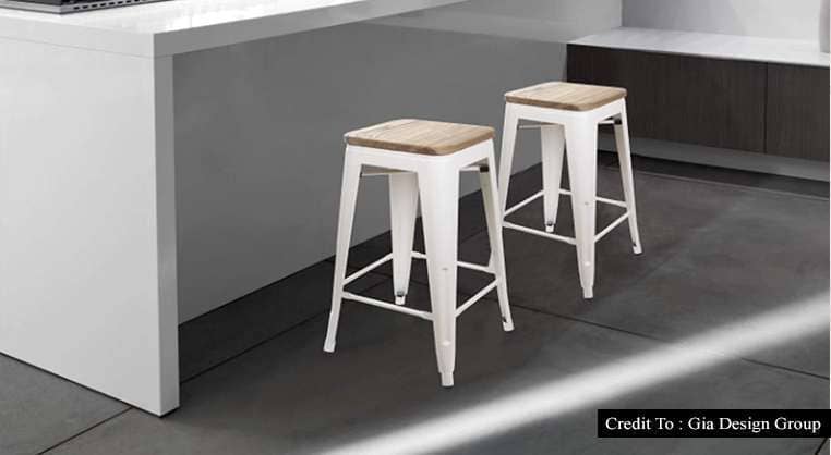 wood and metal counter stools