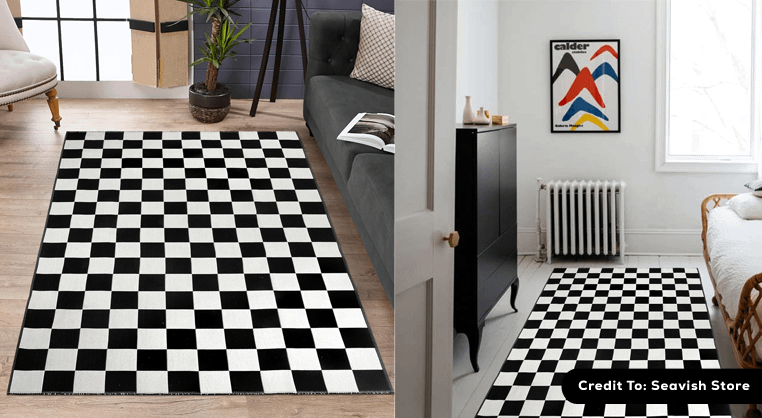 Checkered area rug