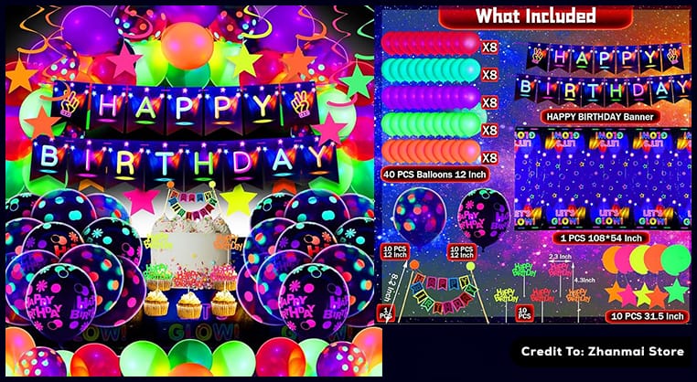 Glow In The Dark Party Decorations