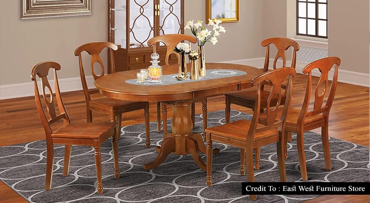 oval wooden dining table