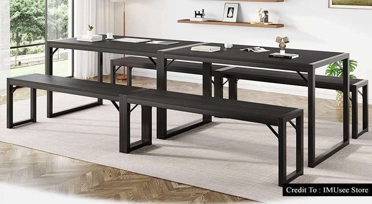 black kitchen table set