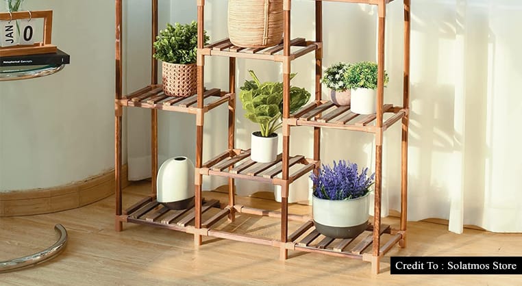 plant shelf with grow lights
