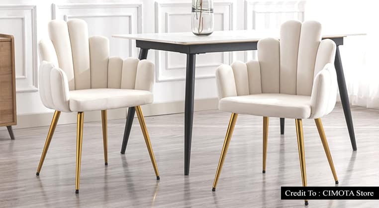 cream upholstered dining chairs