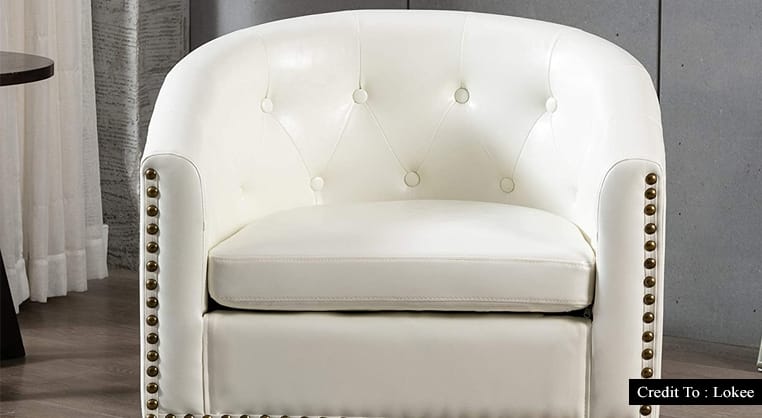 white barrel chair