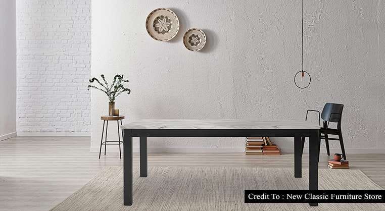 black and white dining set