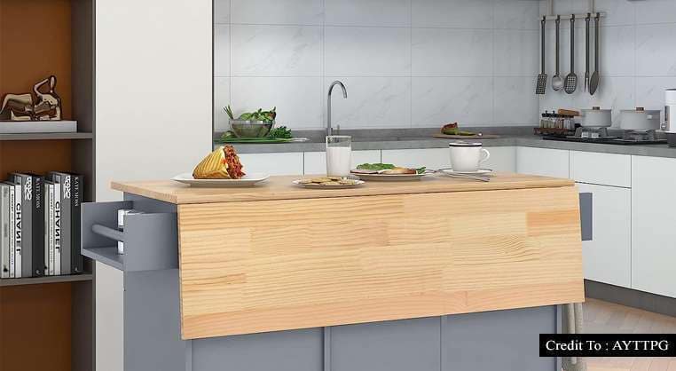 blue kitchen island