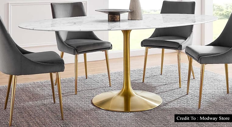 mid century modern oval dining table