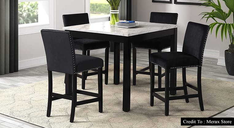 black counter height dining set