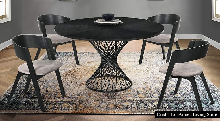 black pedestal dining table