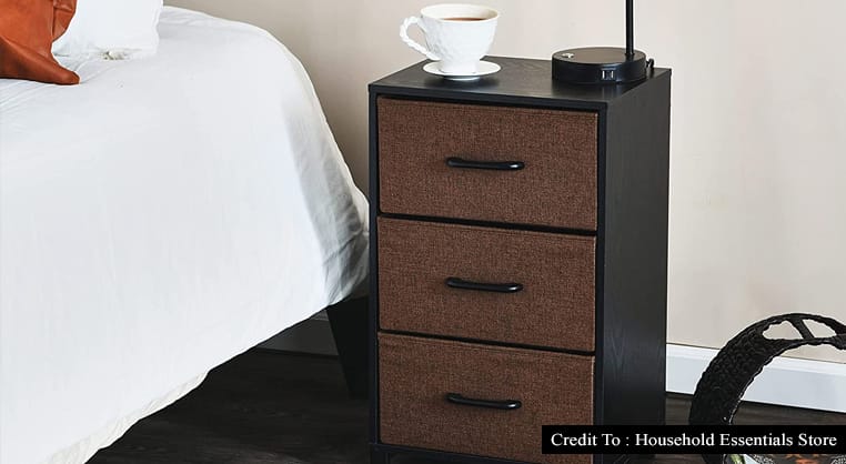 black side table with drawer