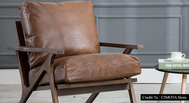 faux leather arm chair