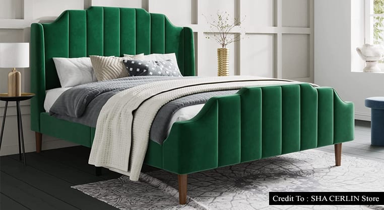 green bedframe