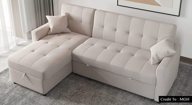 l shaped couch with pull out bed