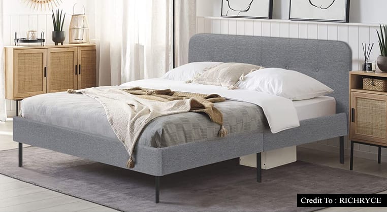 linen bed frame