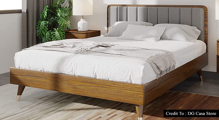 mid century queen bed frame