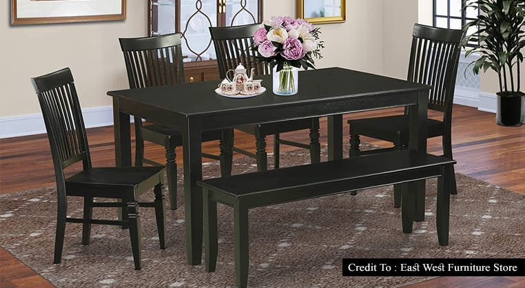 solid wood dining table with 6 chairs