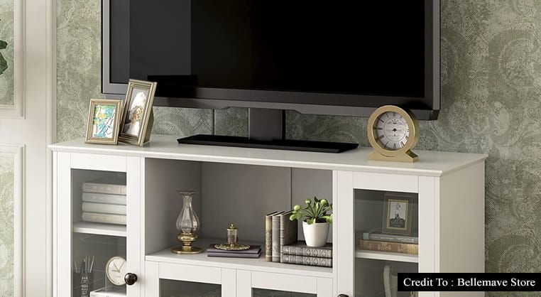 tv stand with glass door