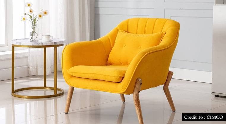 yellow living room chair