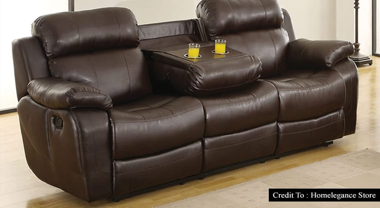 reclining sofa with cup holders