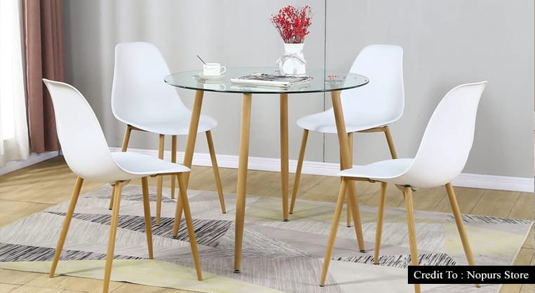 white and wood dining table