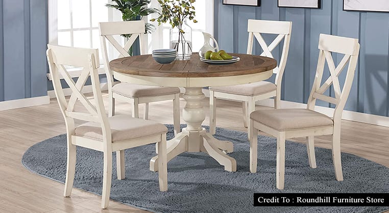white oak round dining table