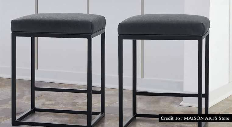 black leather counter stools
