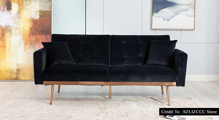 black velvet couch