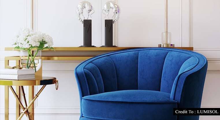 blue barrel chair