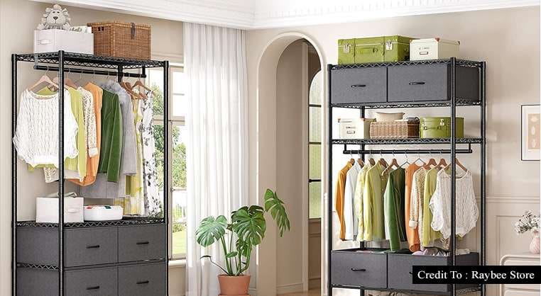 Clothes Rack With Drawers