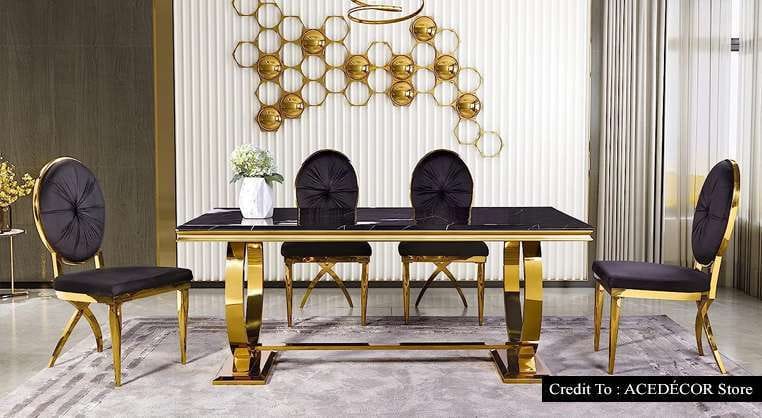 Gold Dining Room Table