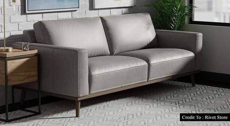 Grey Leather Couch