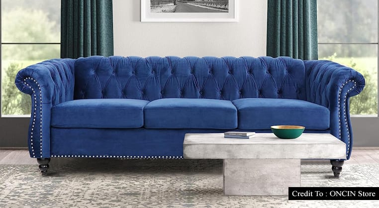 Modern blue sofa living room