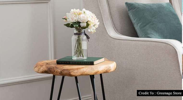 natural wood end table