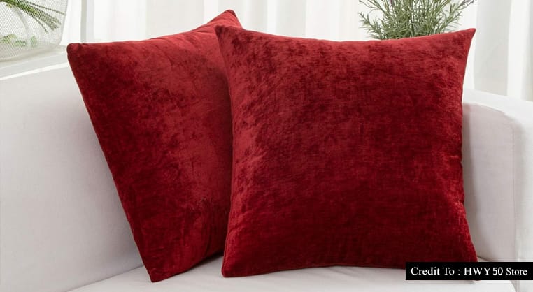 red throw pillow