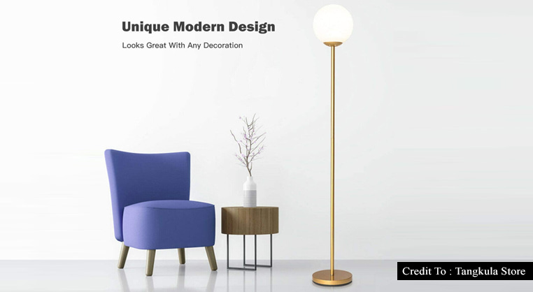 standing gold lamp