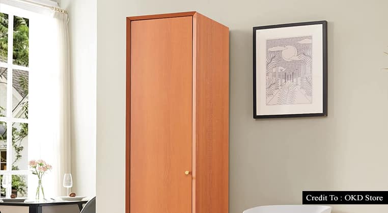 tall wood storage cabinet