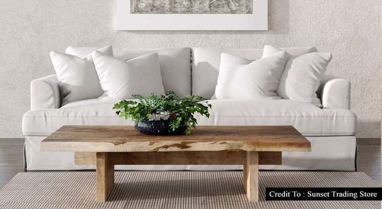 white slipcovered sofa