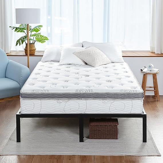 Olee Sleep Queen Mattress, 13 Inch Hybrid Mattress, Gel Infused Memory Foam, Pocket Spring for Support and Pressure Relief, CertiPUR-US Certified, Bed-in-a-Box, Firm, Queen Size